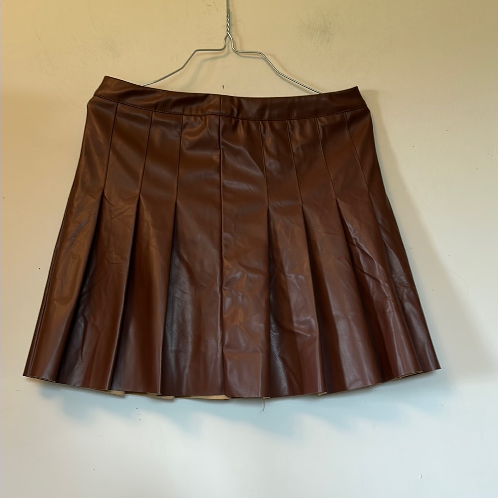 Francesca's Collections Brown Polyester/Spandex Mini Skater Skirt size M.new/tag